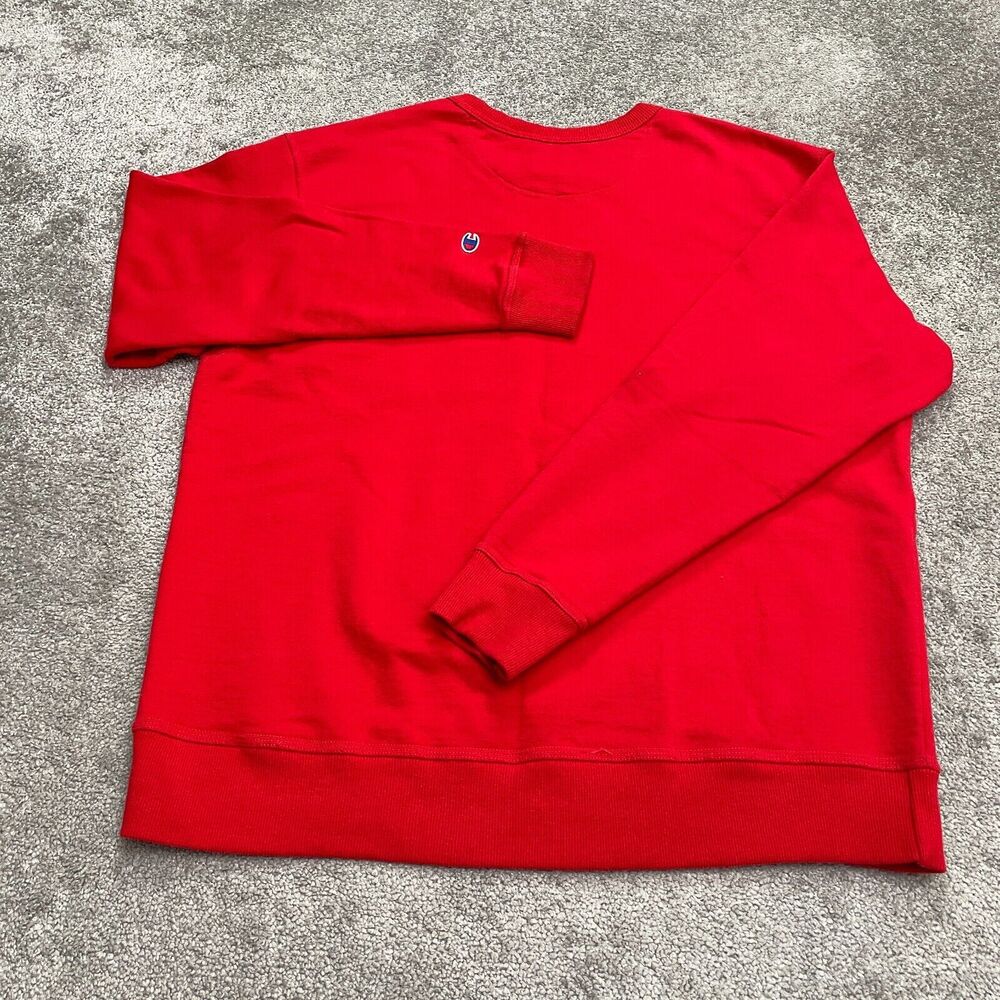 Champion Pullover Sweatshirt Mens XL Solid Red Crew Neck Casual Active Outdoor